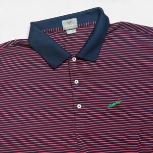 Fennec Men’s Short Sleeve Polo Shirt Size XXL Red Striped Performance Stretch